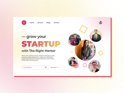 Find Mentor Landing Page clean landing page mentor ui ux web web design website website design