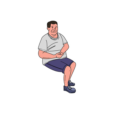 A seated man illustration vector