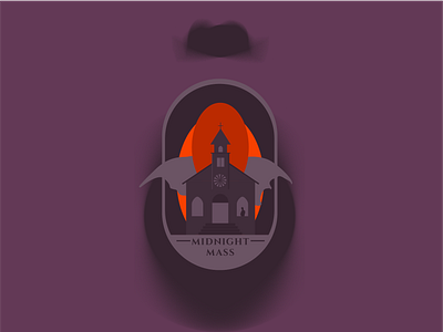 Midnight Mass adobe illustrator design flat graphic design halloween illustration illustrator midnight mass mike flanagan minimal october orange purple spooktober spooky vector