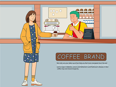 Local coffee shop app design illustration ui vector