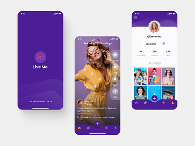 Live Me Mobile App Design appdesign figmadesign mobileappdesign uidesign uiuxdesign xddesign