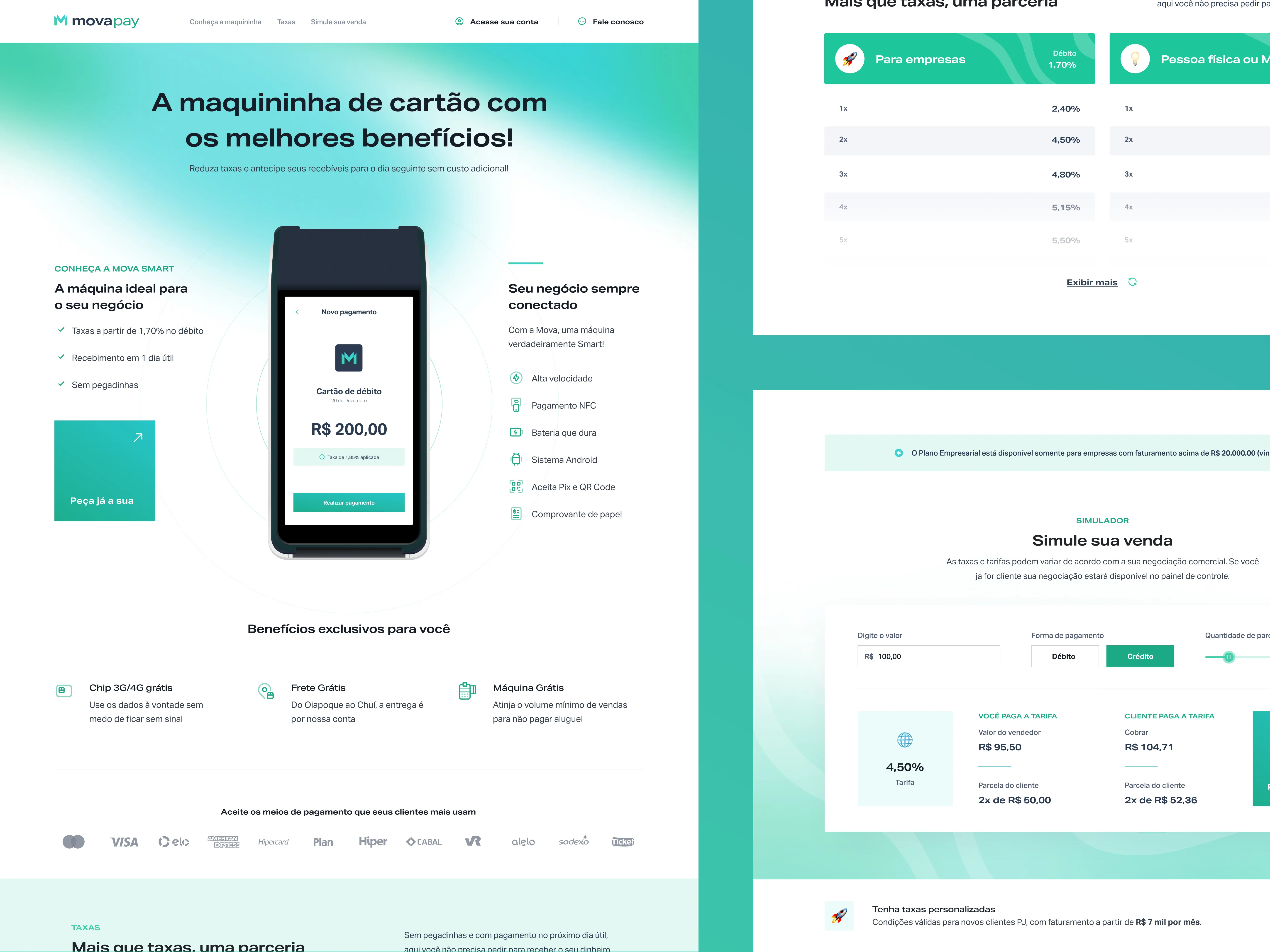 MovaPay - UI Design for Landing Page colorful design gradients landing page payment product design product page ui web design