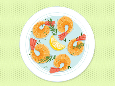 Shrimp Dish app design illustration ui vector