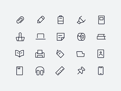 School Essentials branding consistency design education flat grid icon design iconography icons illustration minimal school ui