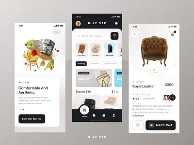 Furniture e-commerce App 3d app design app ui branding chair clean design design ecommerce furniture app furniture design furniture store interior ios minimal mobile table ui uiux ux