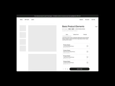 Prototyping E-commerce Practices animation desktop ecommerce layout motion ui motion