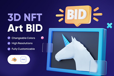 3D NFT Art BID Icon 3d 3d art 3d illustration app art blockchain concept crypto design ethereum graphic design icon icon design illustration illustrations logo nft nft file ui ux