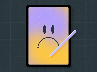 Day #12 Inktober 2021 — Stuck apple pen challenge creativity drawing illustration inktober 2021 ipad no inspiration sad face smiley stucl tablet