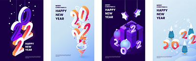 Merry Christmas and Happy New Year, Vector Poster. 2022 branding brochure design happy new year illustration logo poster vector