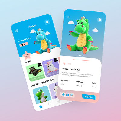 Plushied toy store app app branding design illustration logo minimal mobile app design ui ux web design