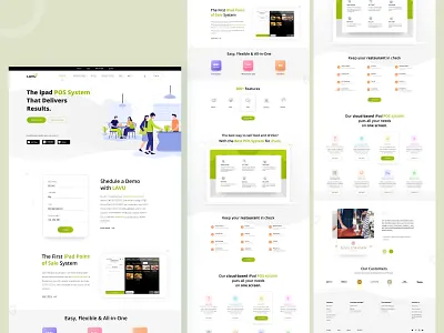 POS System Landing Page clean design creative features graphic design home page illustration landing page logo pos design ui ui ux design web design website website design