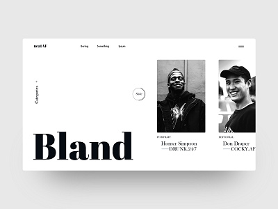 Bland website landing page black and white bland concept homepage landing page minimal typography ui ux web design website