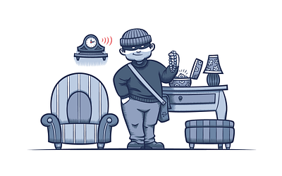 Catch / Prevent Theft illustration piotr antkowiak spyguy