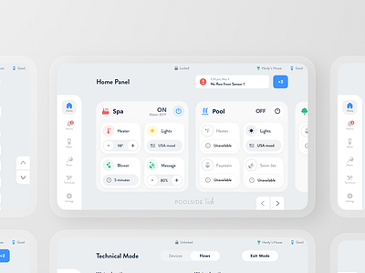 Smart Pool App - Device App Screens app device home house iot pool product design remote rondesign save smart spa swim swimming thermostat