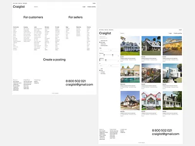 Craigslist redesign concept craiglist grid product redesign services typography ui ux