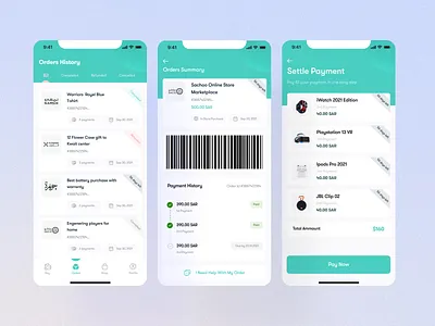 Tamara Payment and Order Details Screen buy now pay later e commerce financial app financial app component financial technology fintech fintech product minimal mobile baning order history payment setup tamara ux