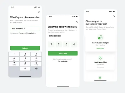 Food app screen app buy clean design food goal health shop ui ux zihad