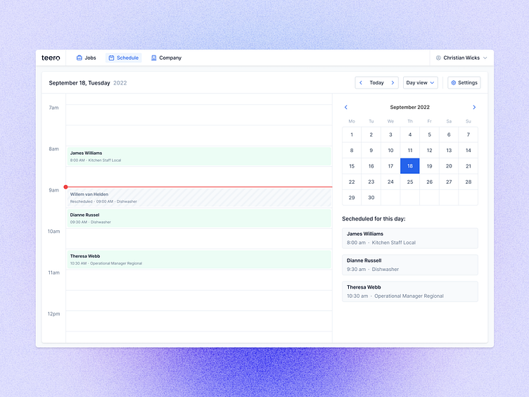 Interview calendar (schedule) by Eugen Eşanu on Dribbble