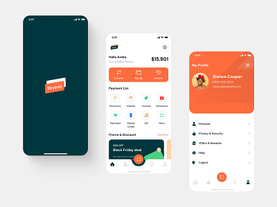SKY Pay Mobile App UI Design appdesign figma mobileappdesign ui design uiuxdesign xd