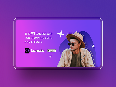 Lensto - Promotional Banner Design app banner branding cover design designer facebook illustration logo mobile modern promotional social twitter ui ui ux