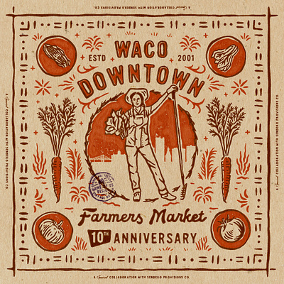 Waco X Sendero Bandana badge design bandana branding illustration t shirt design vintage vintage badge vintage design