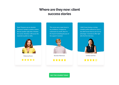 Testimonials/Reviews/Client Success Stories