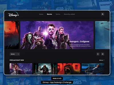 Disney+ App Redesign Challenge Light & Dark Mode challenge