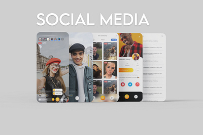 Social media application app application camera chat design homepage instagram media mobile notification photoshop profile snapchat social social media tiktok ui uiux ux video