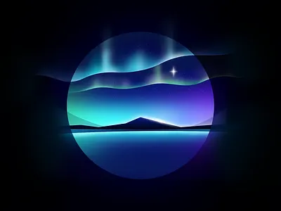 Aurora affinity designer aurora illustration lights nature northern lights