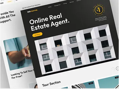 96Home - Real Estate Agent Landing Page agent architecture black building design figma graphic design home house landing page minimal properties property real estate residence ui ui ux ux web design website