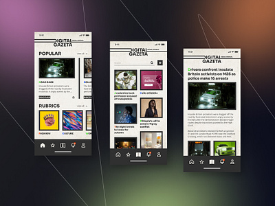 Digital Gazeta - Mobile App app design digital figma inspiration mobile mobile app new portfolio ui uiux ux web