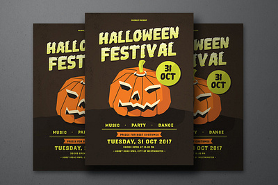 halloween Festival catalog clean design flyer halloween halloween flyer halloween simple horror illustration indesign magazine movie night october poster print printable template template flyer thriller