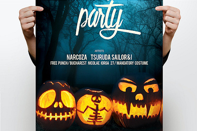 Halloween Flyer catalog clean design flyer halloween halloween flyer halloween flyer template halloween poster horror indesign magazine movie night october party poster print printable pumpkin template