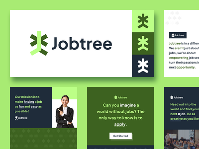 Jobtree - Social Media Post brand branding design finder fresh graphic design green instagram job logo promote social socialmedia tree ui vector