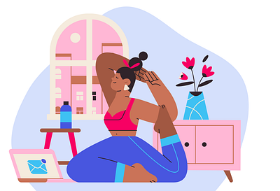 Yogi yoga illustration design flat illicon illustration