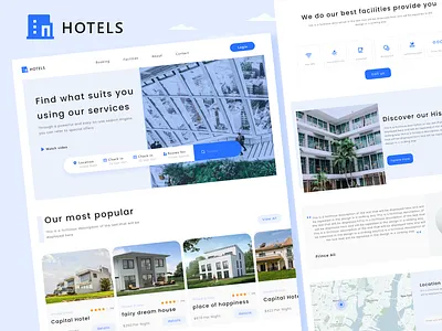 HOTELS Booking Website Design 3d animation app branding design graphic design icon illustration logo motion graphics ui