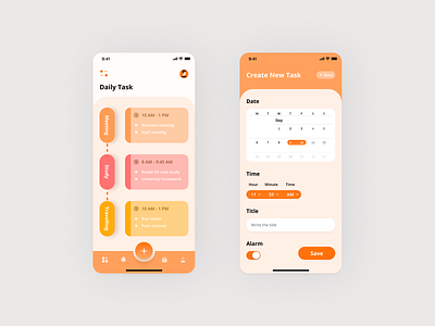 Daily Task app application bar branding bright calendar children daily design figma illustration ios logo menu screens task ui ux vector web