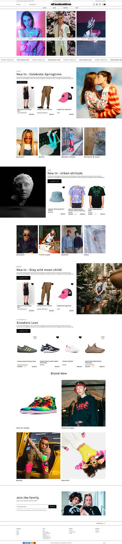 Di Sabatino - streetwear ecommerce brutalism design fashion minimal streetwear ui ux