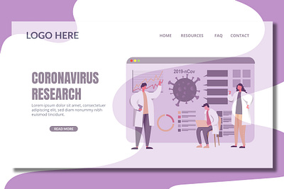 Virus Research - Landing Page app blog branding corona design html illustration landing landing page multipurpose page purpose shop ui ui design ux ux design virus web shop website