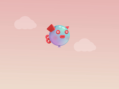 FishBalloony animation balloon character fish motion motion graphics rive vector