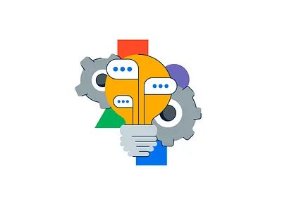 Conversation Insights brooklyn ny bubble bulb business chat circle conversationn gear illustration insight light nyc shapes speech triangle