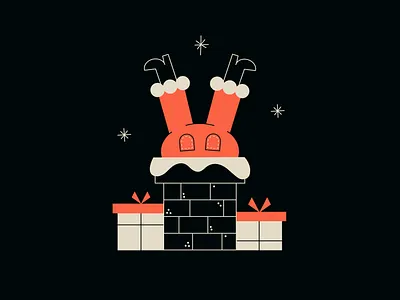 Inktober 13 / Roof christmas gifts inktober line presents roof santa vectober