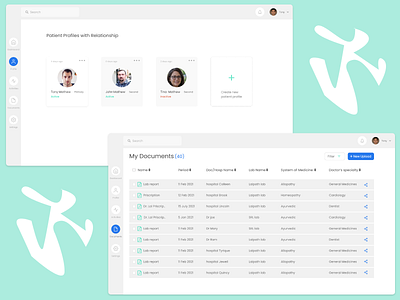 Patient Record Management system branding medical medical website patiebt patient records system ui ui design website