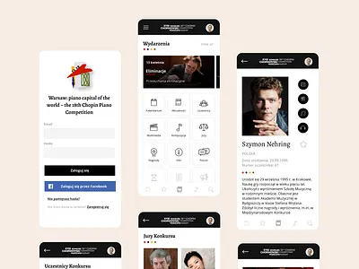 Chopin Competition Warsaw - mobile design chopin design mobile musicevent ui