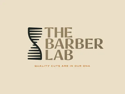 The Barber Lab barber barbershop branding dna hair haircut helix logo salon