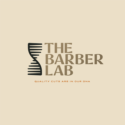 The Barber Lab barber barbershop branding dna hair haircut helix logo salon