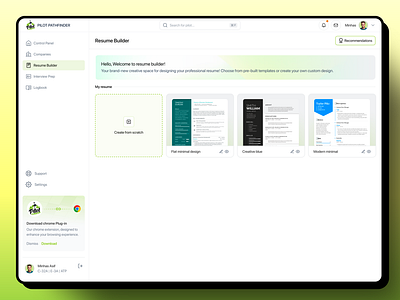 In App Resume Builder for SaaS Web App dashboard dashboard design design minimal saas product design product design specialist product designer saas designer saas modern design saas product design saas resume builder saas ui design saas web app saas web app design saas web app designer ui uiuxdesigner user experience ux