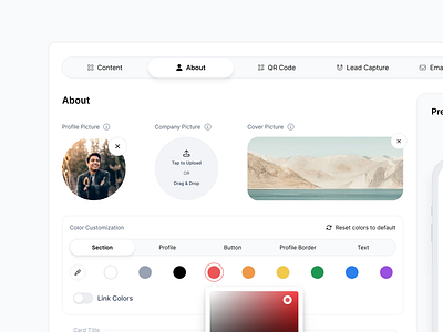 Profile Customization aesthetic clean dashboard figma minimal modern ui