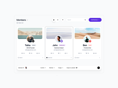 Edit Members clean customize dashboard edit figma minimal modern