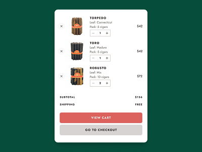 Island Cigar Factory — Mini Cart add to cart cart checkout cigar cigars clean dropdown ecommerce mini cart responsive responsive web design shop ui ui design view cart web web design web designer website wordpress